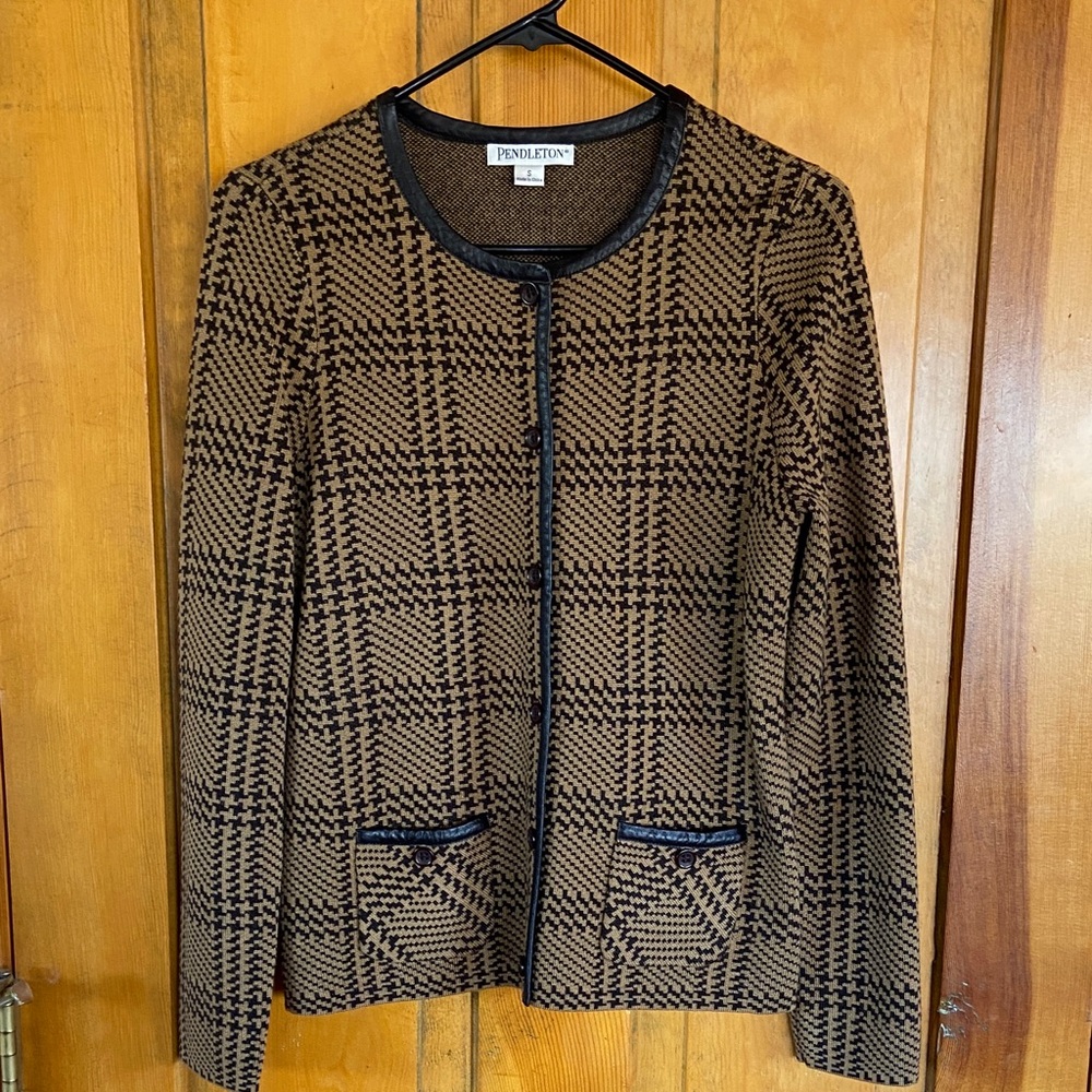 Pendleton Tan and Black Checkered Blazer - Picture 1 of 5